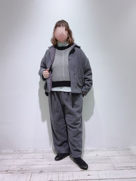 「リバーシブル」｜「アイテム（バレエシューズ）」を使った、naさん（レディース・155cm）の冬コーディネート
