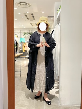「ベージュ×ブラック」｜「アイテム（ワンピース/ドレス）」を使った、naさん（レディース・155cm）の春コーディネート
