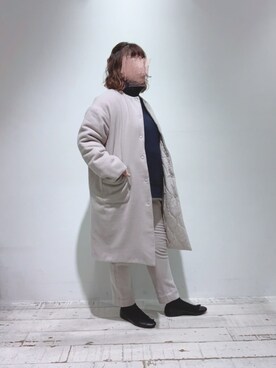 「リバーシブル」｜「アイテム（バレエシューズ）」を使った、naさん（レディース・155cm）の冬コーディネート
