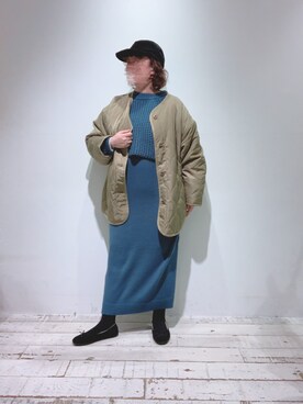 「キルトジャケット」｜「アイテム（ワンピース/ドレス）」を使った、naさん（レディース・155cm）の冬コーディネート