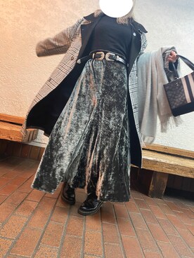 「JUNOAH（ジュノア）のアイテム（ダウンジャケット/コート）」を使った、chimaさん（レディース・154cm）の冬コーディネート