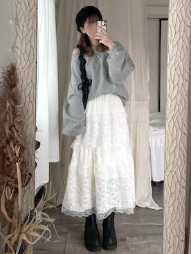 「しまむら（シマムラ）のアイテム（スウェット）」を使った、ERIKAさん（レディース・152cm）の秋コーディネート