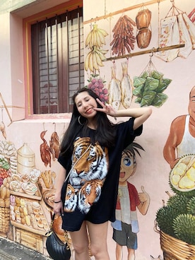 「oversize」｜「アイテム（アクセサリー）」を使った、Jassyminnnさん（レディース・164cm）の秋コーディネート