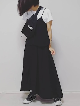 「CUNE（キューン）のアイテム（バッグ）」を使った、lunayumiさん（レディース・161cm）の夏コーディネート