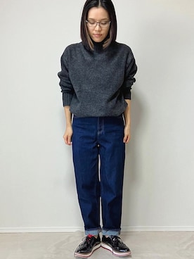 「ハイネックトップス」｜lunayumiさん（レディース・161cm）の冬コーディネート