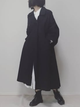 「Libra Cue（リブラ キュー）のアイテム（トレンチコート）」を使った、lunayumiさん（レディース・161cm）の秋コーディネート