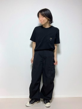 「アイテム（カーゴパンツ）」を使った、lunayumiさん（レディース・161cm）の秋コーディネート