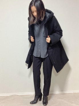 「タートルネック」｜「アイテム（ブーティ）」を使った、lunayumiさん（レディース・161cm）の冬コーディネート