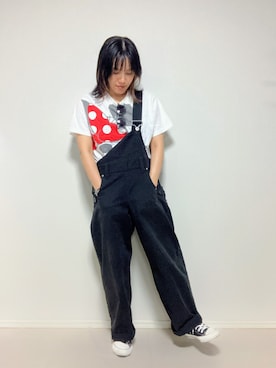 「アイテム（サロペット/オーバーオール）」を使った、lunayumiさん（レディース・161cm）の夏コーディネート