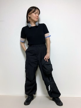 「GU（ジーユー）のアイテム（スニーカー）」を使った、lunayumiさん（レディース・161cm）の夏コーディネート