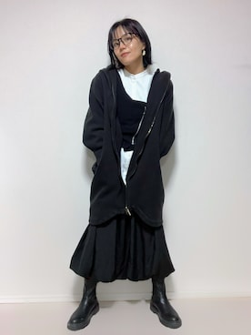 「アイテム（サロペット/オーバーオール）」を使った、lunayumiさん（レディース・161cm）の秋コーディネート