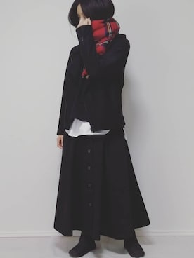 「AGOSTO（アゴスト）のアイテム（ジャケット/アウター）」を使った、lunayumiさん（レディース・161cm）の冬コーディネート