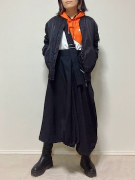 「スボーツミックス」｜「アイテム（ジャケット/アウター）」を使った、lunayumiさん（レディース・161cm）の冬コーディネート