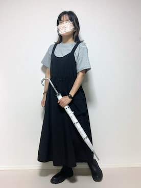 「アイテム（ジャンパースカート）」を使った、lunayumiさん（レディース・161cm）の夏コーディネート