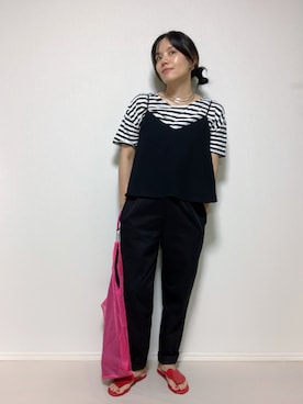 「アイテム（ヘアアクセサリー）」を使った、lunayumiさん（レディース・161cm）の夏コーディネート