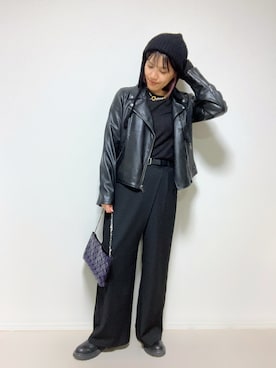 「アイテム（クラッチバッグ）」を使った、lunayumiさん（レディース・161cm）の秋コーディネート