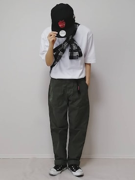 「TOMMY（トミー）のアイテム（キャップ）」を使った、lunayumiさん（レディース・161cm）の夏コーディネート