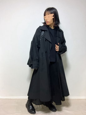 「Libra Cue（リブラ キュー）のアイテム（トレンチコート）」を使った、lunayumiさん（レディース・161cm）の冬コーディネート