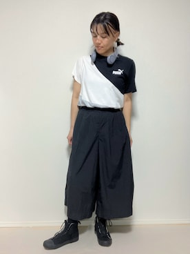 「GU（ジーユー）のアイテム（スニーカー）」を使った、lunayumiさん（レディース・161cm）の夏コーディネート