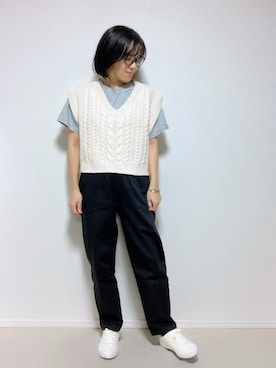 「アイテム（ブレスレット）」を使った、lunayumiさん（レディース・161cm）の秋コーディネート