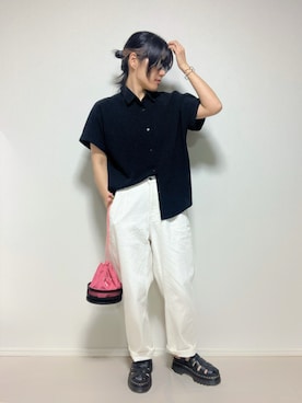 「アイテム（バングル/リストバンド）」を使った、lunayumiさん（レディース・161cm）の夏コーディネート