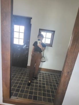 「Ameri（アメリ）のアイテム（スラックス）」を使った、eriii.さん（レディース・150cm）の秋コーディネート