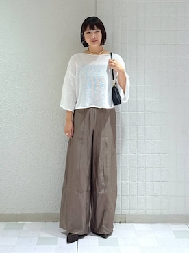 「アイテム（ニット/セーター）」を使った、yoshiさん（レディース・164cm・30代）の夏コーディネート