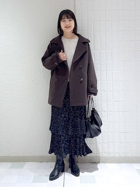 「アイテム（ピーコート）」を使った、yoshiさん（レディース・164cm）の秋コーディネート