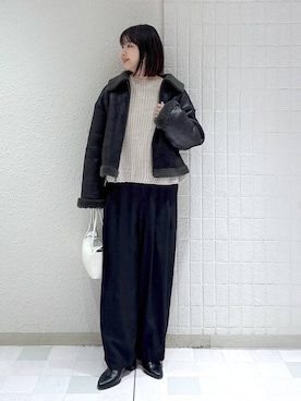 「A part by（アパートバイ）のアイテム（ブルゾン）」を使った、yoshiさん（レディース・164cm）の冬コーディネート