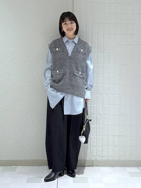 「アイテム（シャツワンピース）」を使った、yoshiさん（レディース・164cm）の秋コーディネート
