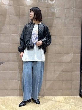 「SNAP_apart by lowrys」｜「アイテム（ブルゾン）」を使った、yoshiさん（レディース・164cm）の秋コーディネート