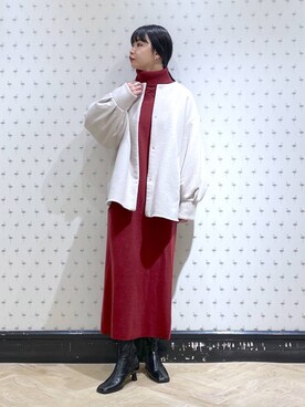 「A part by（アパートバイ）のアイテム（ノーカラーコート）」を使った、yoshiさん（レディース・164cm）の秋コーディネート