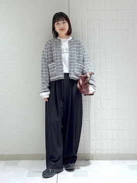 「アイテム（スラックス）」を使った、yoshiさん（レディース・164cm・30代）の秋コーディネート