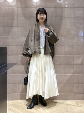 「SNAP_apart by lowrys」｜「アイテム（ブルゾン）」を使った、yoshiさん（レディース・164cm）の秋コーディネート