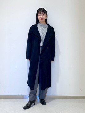 「A part by（アパートバイ）のアイテム（ノーカラーコート）」を使った、yoshiさん（レディース・164cm）の秋コーディネート