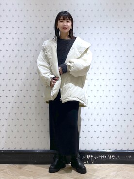 「A part by（アパートバイ）のアイテム（ダウンジャケット/コート）」を使った、yoshiさん（レディース・164cm）の秋コーディネート