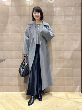 「アイテム（ステンカラーコート）」を使った、yoshiさん（レディース・164cm・30代）の冬コーディネート