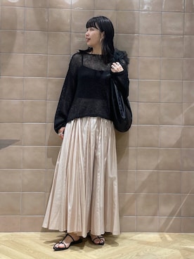「A part by（アパートバイ）のチュールハンドルトート（ショルダーバッグ）」を使った、yoshiさん（レディース・164cm）の春コーディネート