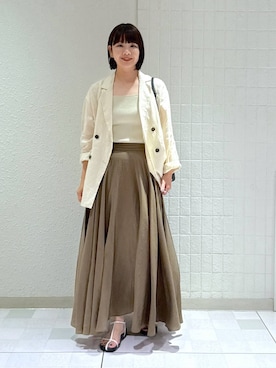 「アイテム（タンクトップ）」を使った、yoshiさん（レディース・164cm・30代）の夏コーディネート