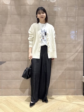 「A part by（アパートバイ）の≪追加5≫【WEB限定】キラキラビーズネックレス（ネックレス、ブラック系）」を使った、yoshiさん（レディース・164cm）の春コーディネート