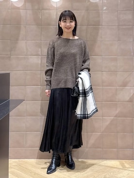 「A part by（アパートバイ）のアイテム（ストール/ショール）」を使った、yoshiさん（レディース・164cm）の冬コーディネート