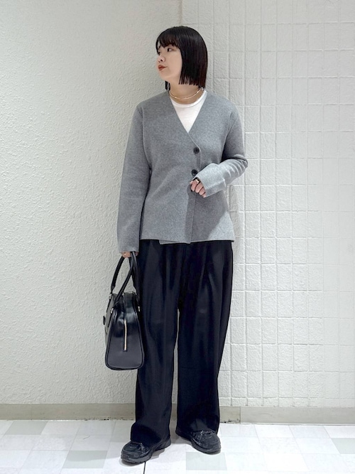 ウールアシメニットジャケット（ノーカラージャケット）｜A part by