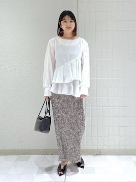 「A part by（アパートバイ）の≪追加5≫【WEB限定】キラキラビーズネックレス（ネックレス、ブラック系）」を使った、yoshiさん（レディース・164cm）の春コーディネート