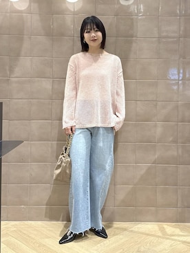 「A part by（アパートバイ）のチュールタンク（タンクトップ、ホワイト系）」を使った、yoshiさん（レディース・164cm）の春コーディネート