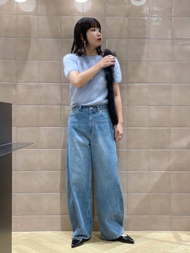 「A part by（アパートバイ）のチュールハンドルトート（ショルダーバッグ）」を使った、yoshiさん（レディース・164cm）の秋コーディネート