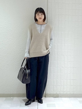 「A part by（アパートバイ）のアイテム（ベスト）」を使った、yoshiさん（レディース・164cm）の秋コーディネート