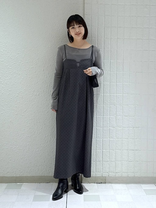 フロッキードットキャミワンピース（ワンピース）｜A part by