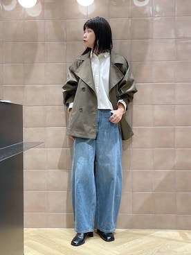 「SNAP_apart by lowrys」｜「アイテム（トレンチコート）」を使った、yoshiさん（レディース・164cm）の秋コーディネート