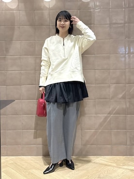 「A part by（アパートバイ）のネックカフ（ネックレス、ゴールド系）」を使った、yoshiさん（レディース・164cm）の春コーディネート