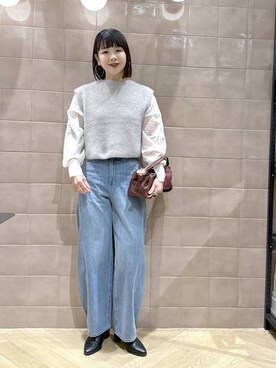 「A part by（アパートバイ）のアイテム（ベスト）」を使った、yoshiさん（レディース・164cm）の秋コーディネート